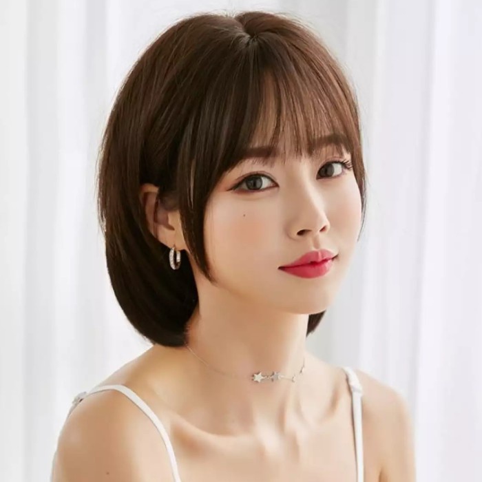Terlaris Wig Wig Rambut Palsu Wanita Sebahu Warna Natural Korea Premium Pendek