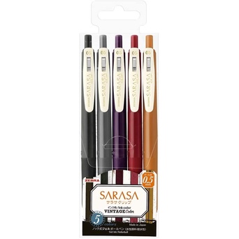 

Terlaris Zebra Sarasa Clip 0.5 Mm Gel Ballpoint Pen Vintage 5 Color Set