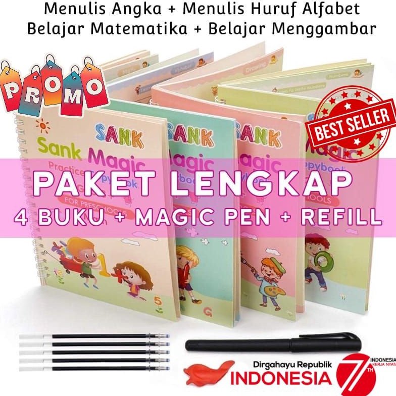 

TERPOPULER P80 Isi 4 buku + 1 pulpen + 5 refill - 4 Book/Set Calligraphy Copybook Sank Magic Practice Kid'sEarly Learning Writing Lettering Practice Book ぅ