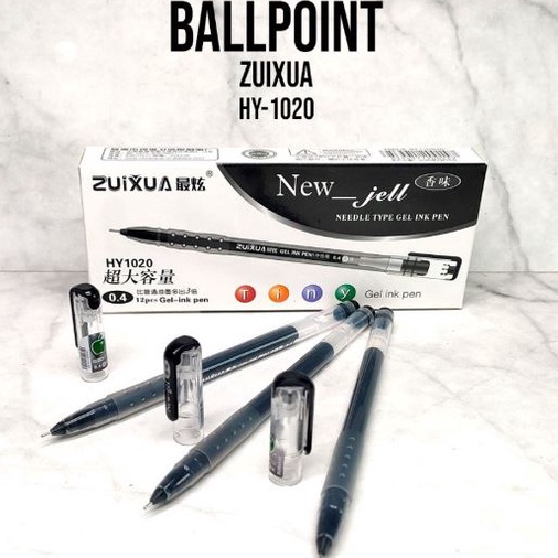 

ハ VIII 4733 (12pc) PULPEN GEL ZUIXUA / PEN GEL HITAM / BALLPOINT NEW JELL JARUM TIP 0.4mm Star 6.6 ♖