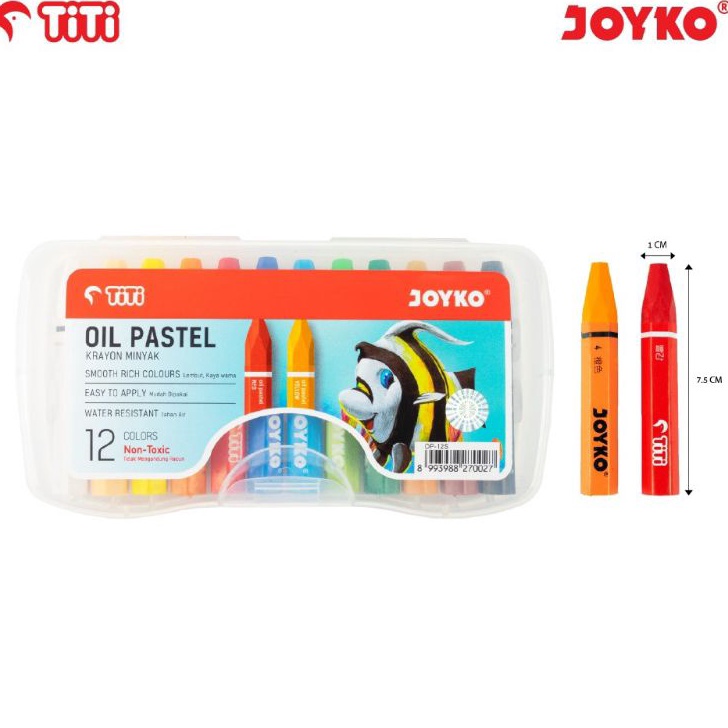 

[KODE PRODUK M6SER5836] Crayon Joyko/Oil Pastel Joyko 12 warna ( 1 set )