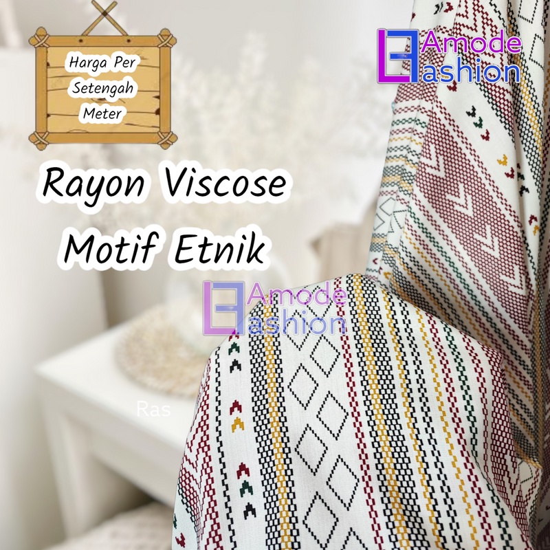 Kain Rayon Viscose Motif Etnik