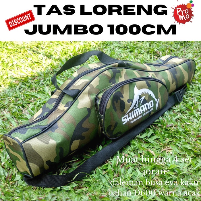 Terlaris Tas Pancing Loreng Busa Kaku Tulangan Kuat Tas Pancing Jumbo 100Cm