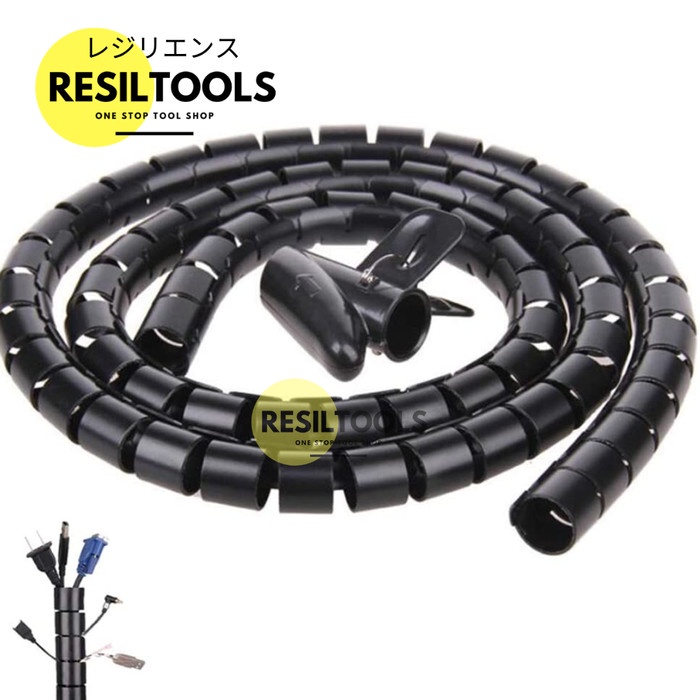 Terlaris Cable Protector Spiral 8 Mm Selang Pembungkus Kabel Protektor Clip