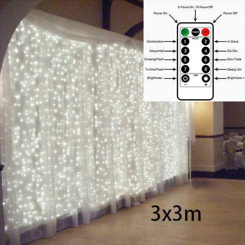 ANBLUB Lampu Hias Gorden String Lights Anti Air 3x3M 300LED Cool White - S-04