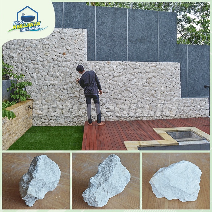 Batu Alam Dinding White Limestone Asli Dari Bali