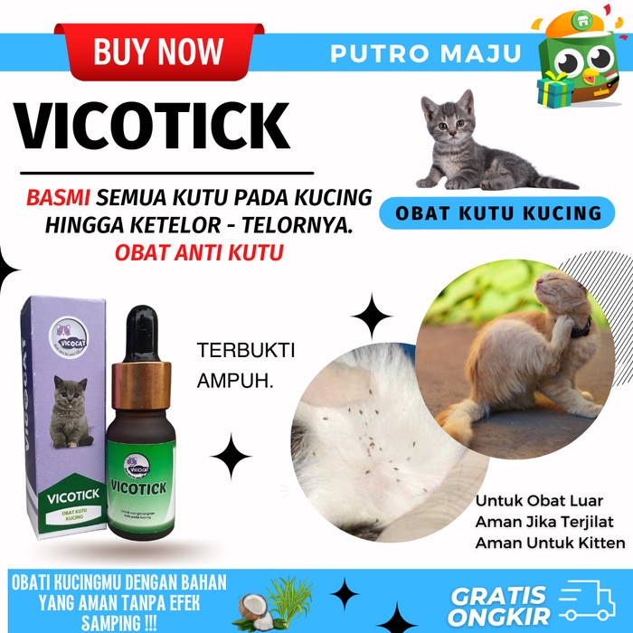 Obat kutu kucing kutu kucing Paling Ampuh VICOTICK obat tetes kutu