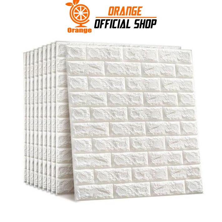 Orange Official Shop Paket 10 Lembar Wallpaper 3D Modern Foam Batu Bata Wallstiker Wallpaper Dinding