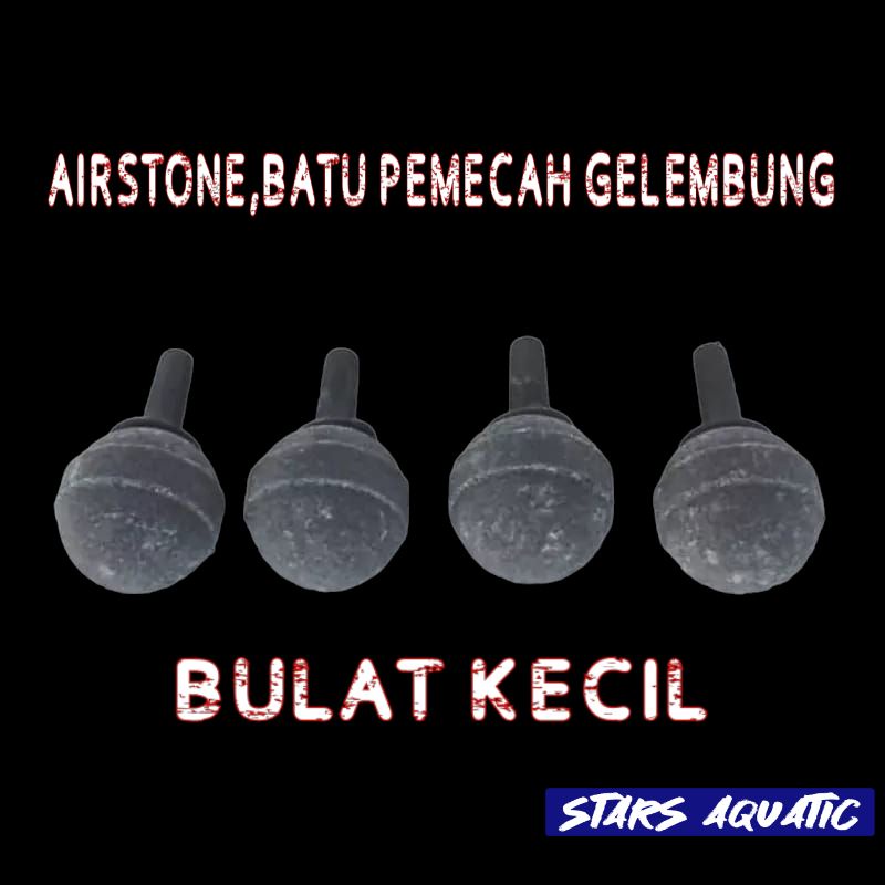airstone batu pemecah gelembung BULAT KECIL batu aerasi pompa gelembung aquarium