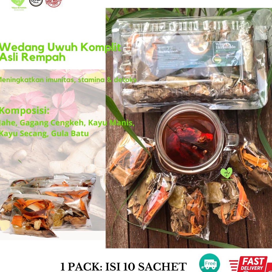 

Serba Murah Wedang Uwuh "ꦮꦺꦢꦁꦲꦸꦮꦸꦃ" I Komplit Gula Batu 1 Pack isi 10 sachet I Antioksidan I COD I Herbal Terlaris