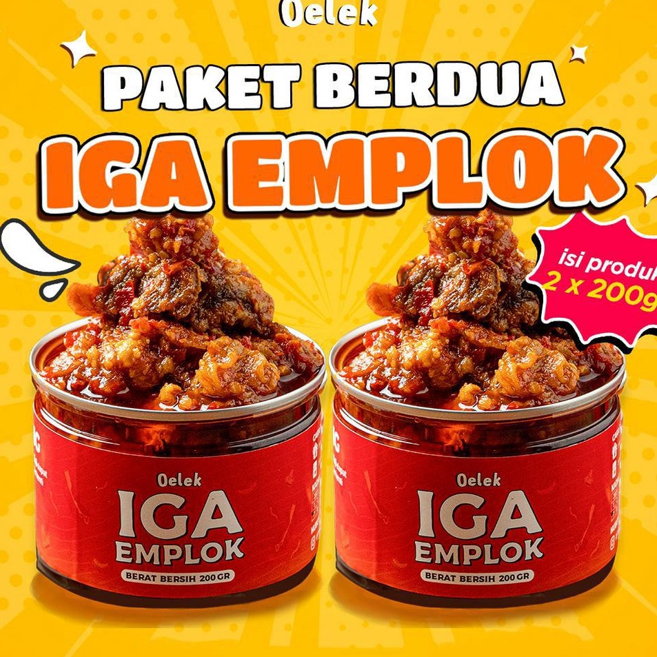 

⚡GROSIR⚡ Paket Berdua Iga Emplok Oelek - 2 Pack Iga Emplok / Iga Mercon / Iga Sambal / Oseng Iga