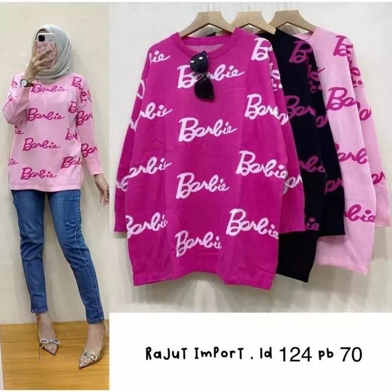 Relz | BARBIE BLOUSE SWEATER OverSize Atasan Wanita Rajut Premium