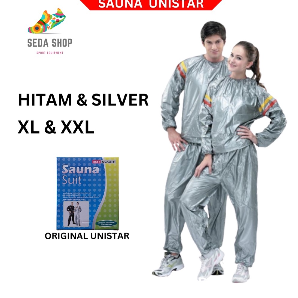 Best.. Sauna Suit Pembakar Lemak Jaket Parasut Olahraga Jumbo Pria Wanita XL XXL Unistar CCT