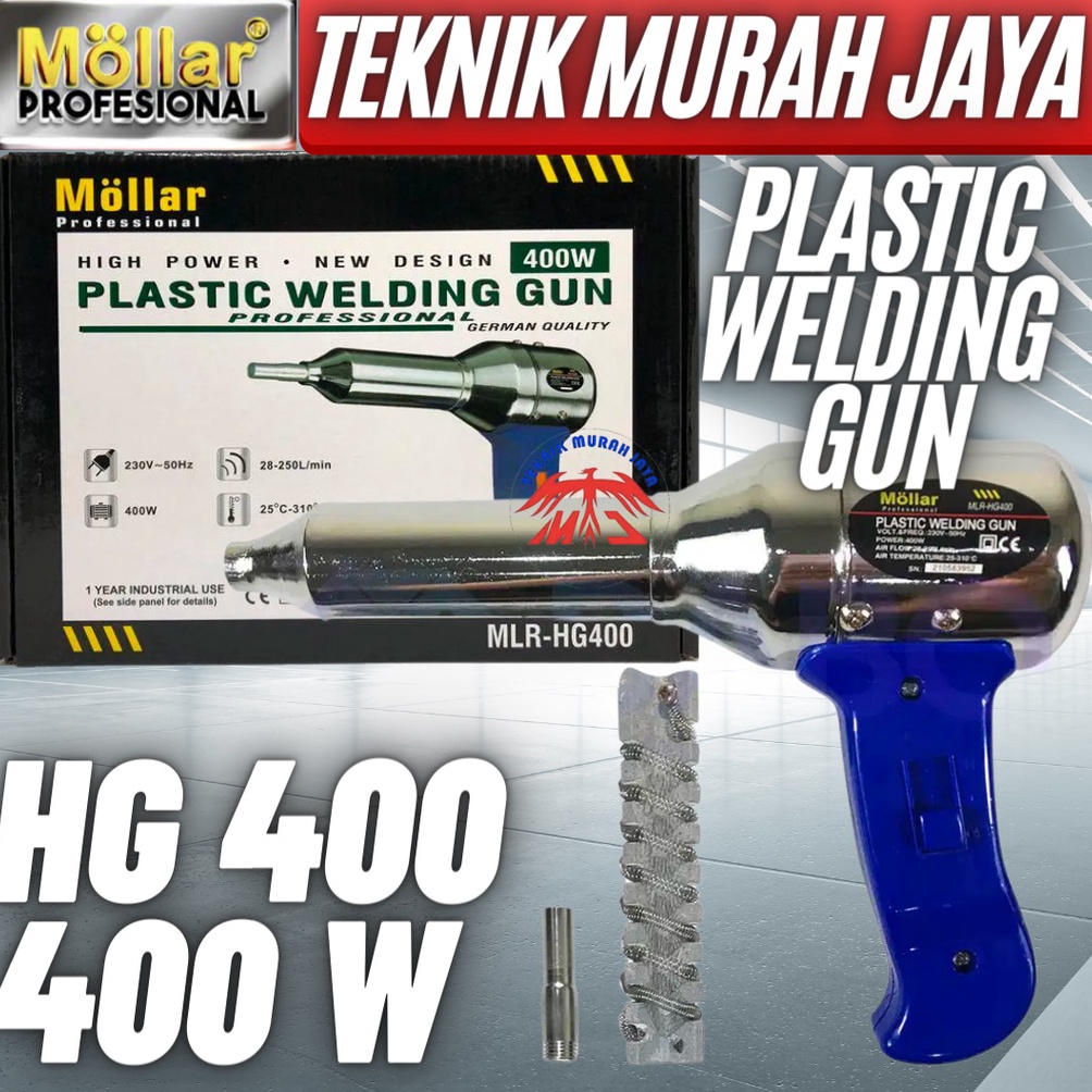 

Model terbaru MOLLAR HG 400 Hot Gun Las Plastik Heat Gun 400W Plastic Welding Gun 8IC