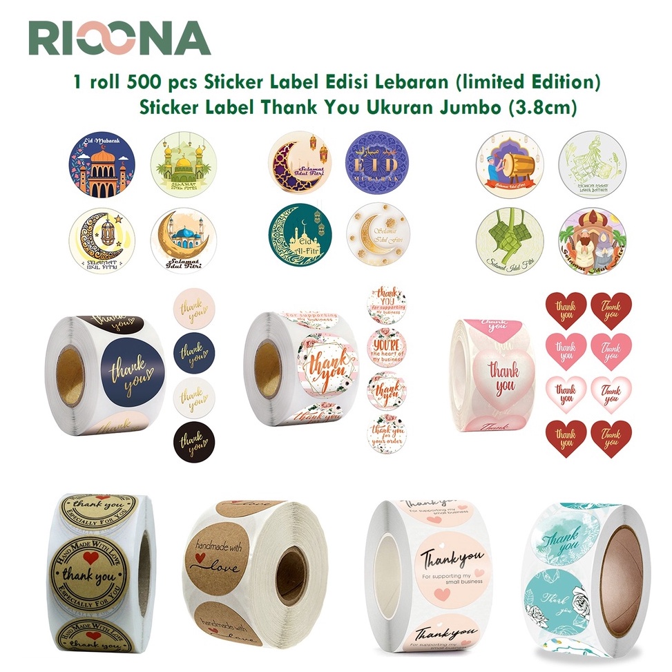 

GROSIR_JAKARTA 500 pcs Stiker Label Jumbo Ukuran Besar 3.8cm