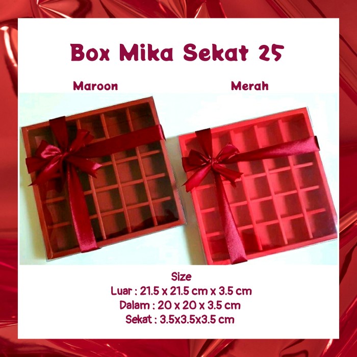 Box Mika Sekat 25 Nastar Coklat Brownies Dus Packaging Kemasan new
