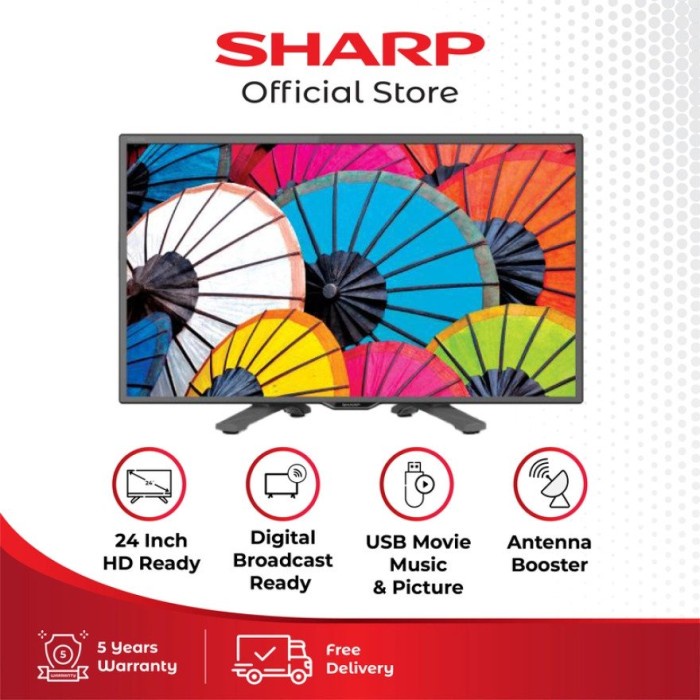 NEW SERIES TV LED SHARP AQUOS 24 INCH 24LE170 HD PANEL - LC-24LE170I ORIGINAL TERBARU