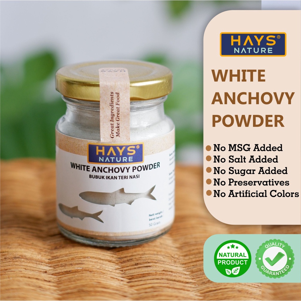 

White Anchovy Powder (50 Gram)/ Teri Nasi Bubuk 50 Gram, Anti Gtm, Kaldu Mpasi - Hays Nature