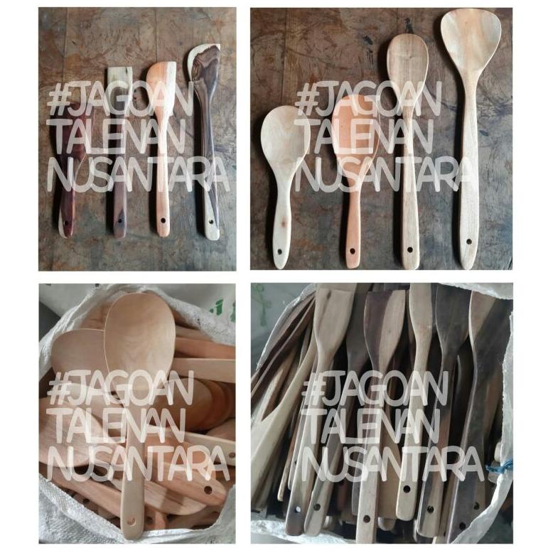 Sutil Solet Entong Nasi Kayu Sono Panjang 35Cm - Peralatan Dapur Kayu