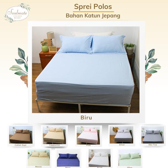 sprei katun jepang polos 120x200 160x200 180x200 200x200