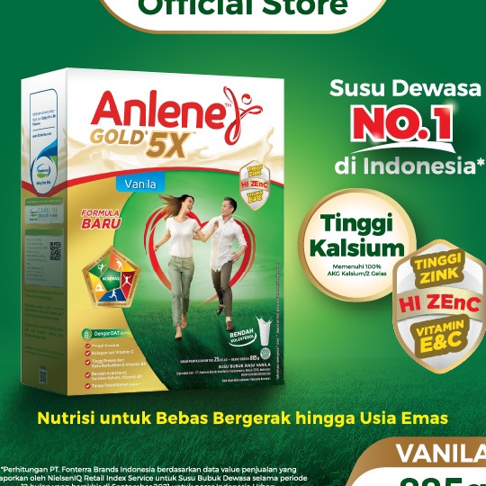 

Ready Stok Anlene Gold 5X Susu Bubuk Dewasa Vanila 885g - Nutrisi Tinggi Kalsium Untuk Tulang, Sendi, dan Otot 