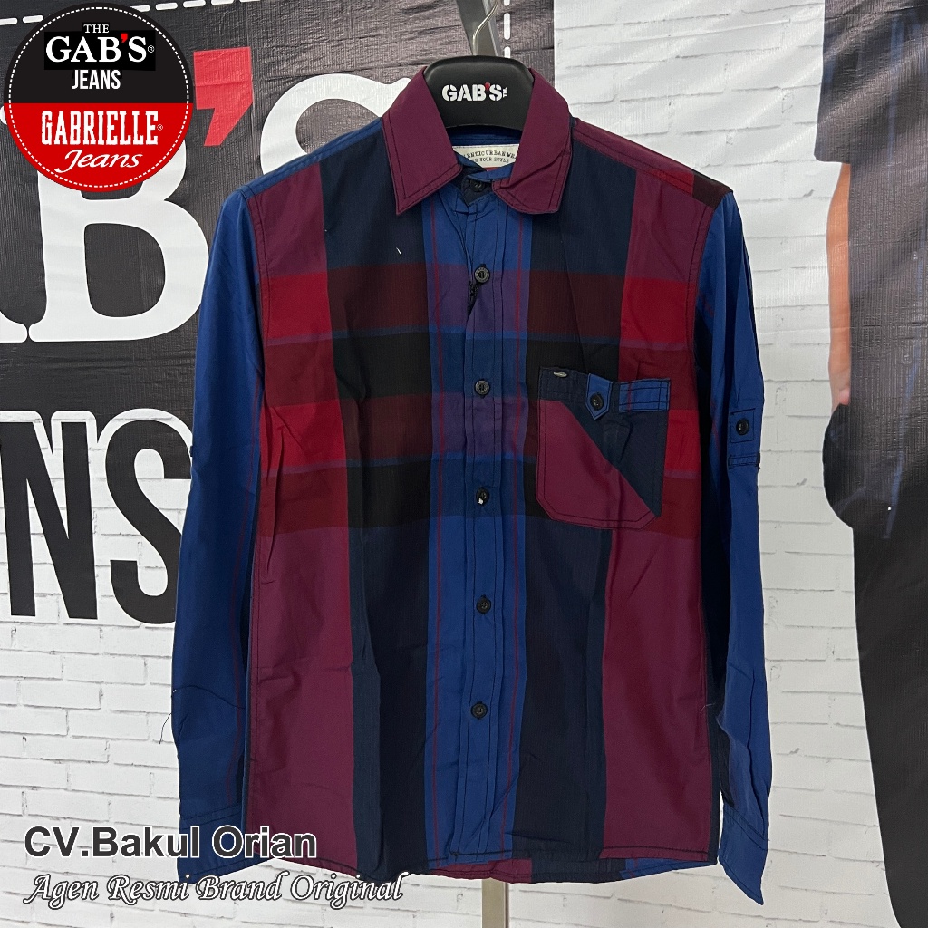 Kemeja Pria Gab's Gabrielle GBL Original Size S Reguler - HB01839SS-S