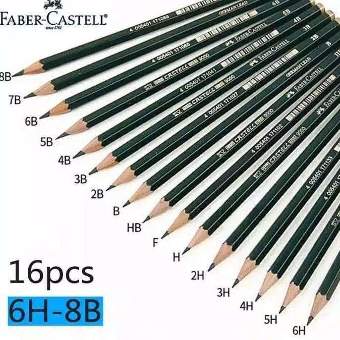 

Pensil Faber Castell - 8B/7B/6B/5B/4B/3B/2B/B/HB/F/H/2H/3H/4H/5H/6H