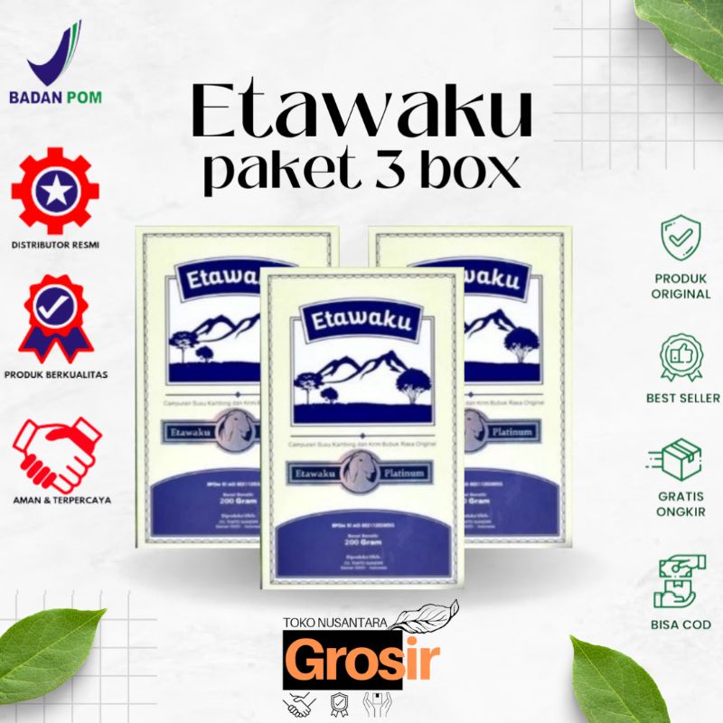 

Paket 3 Box Susu Etawaku Platinum Susu Kambing Etawa Atasi Masalah Pada Pernafasan Terbaik