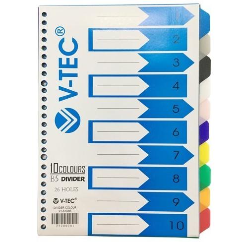 

Pembatas Binder / Divider V-TEC VT-A10 / B5 10 Colours