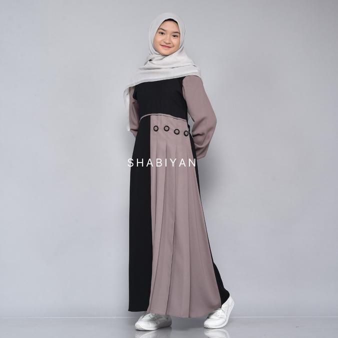 Shabiyan.id 388 Gamis Remaja Moscrepe Polos Kombinasi