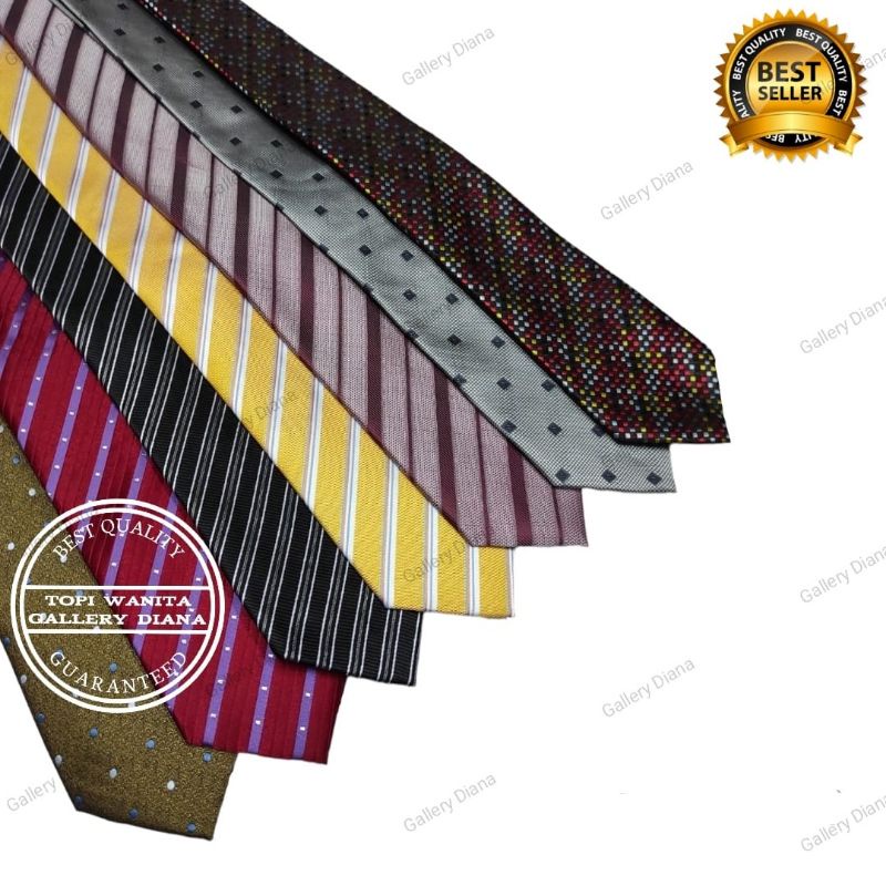 Dasi Panjang Pria Dasi Seragam Dasi Kantor Dasi Kerja Dasii Motif Merah Hitam Kuning Maroon Coklat Banyak Warna