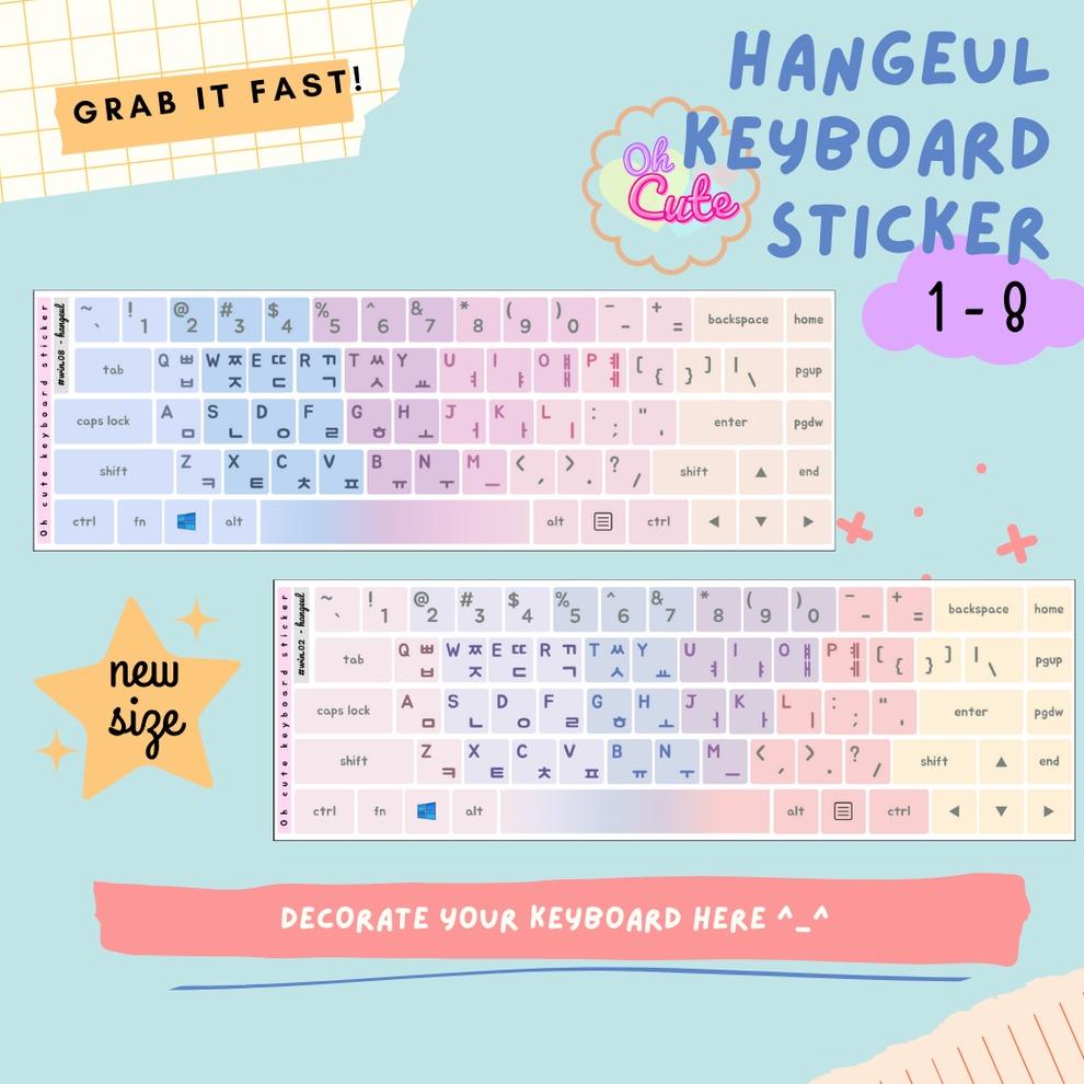 

Diskon Korean Hangul Keyboard Sticker For Windows Aesthetic Palette Color - Oh Cute Stiker J23L