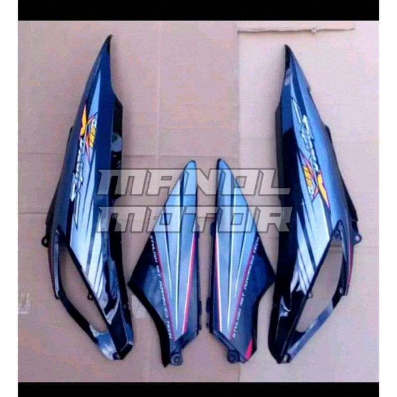 Cover body belakang Supra x 125lama dek body+tutup aki samping Supra 125old plus striping