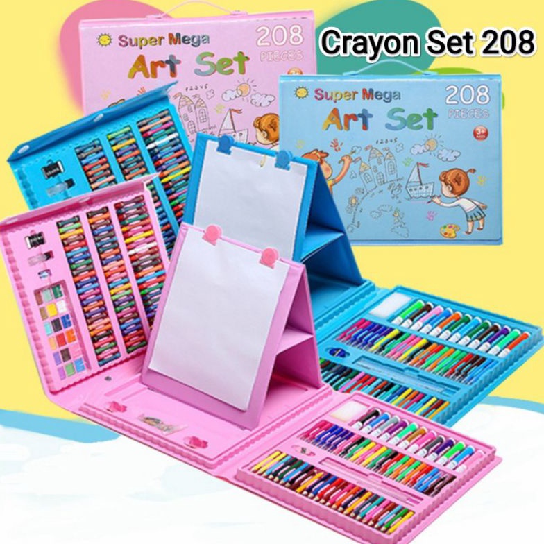 

A0FAI ART SET 208 Pensil Warna Crayon Set 150pcs/Crayon Mewarnai 150 Warna Laris ⌒)