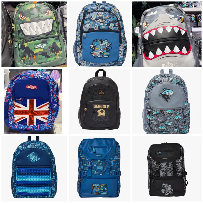 Smiggle Bag Backpack Soccer Bola Gold Black Tas Anak Sekolah Original new