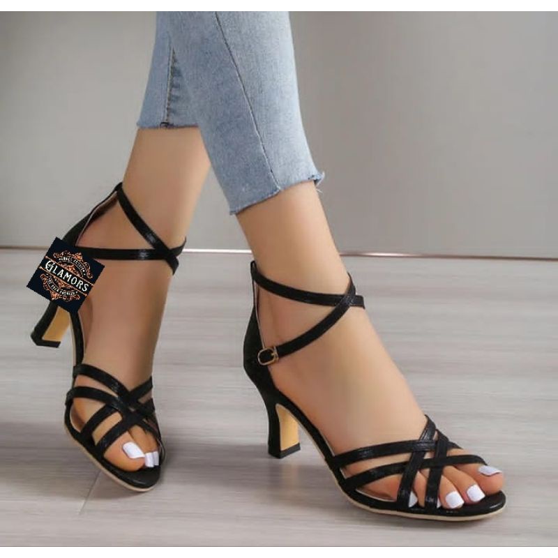 Sandal Wanita heels tali heels 7cm AL 08