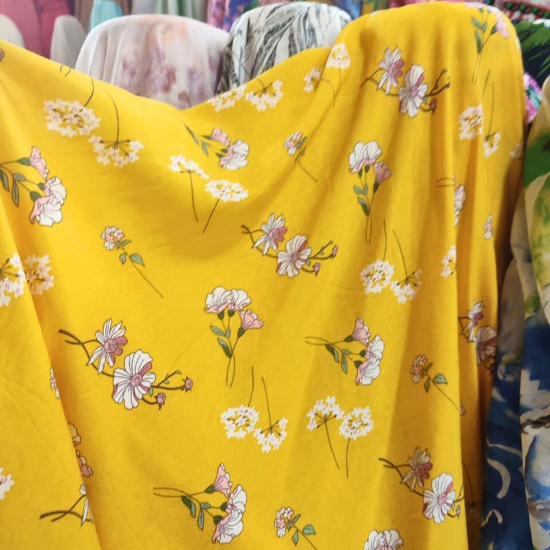 kain silky premium - bahan silky katun - kain katun mukena. - kain outer