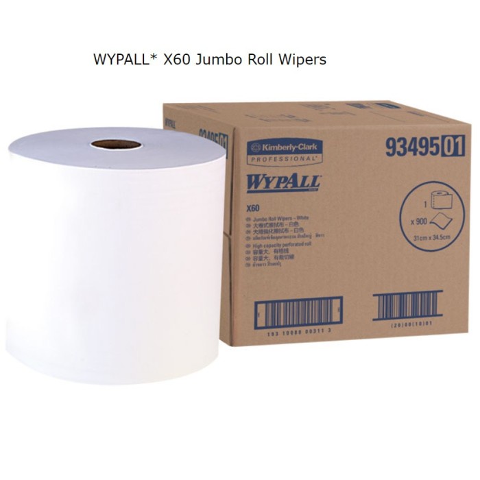 Terlaris Klap Tissue Wypall X60 Wiper Jumbo Roll 93495 Kimberly-Clark