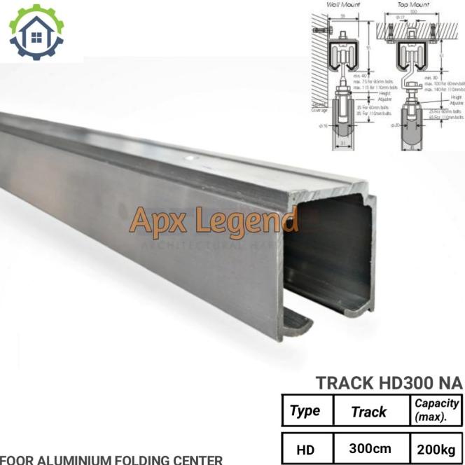 Rel Pintu Lipat 3M Grace Hd300 Alumiinium Spek Dekson