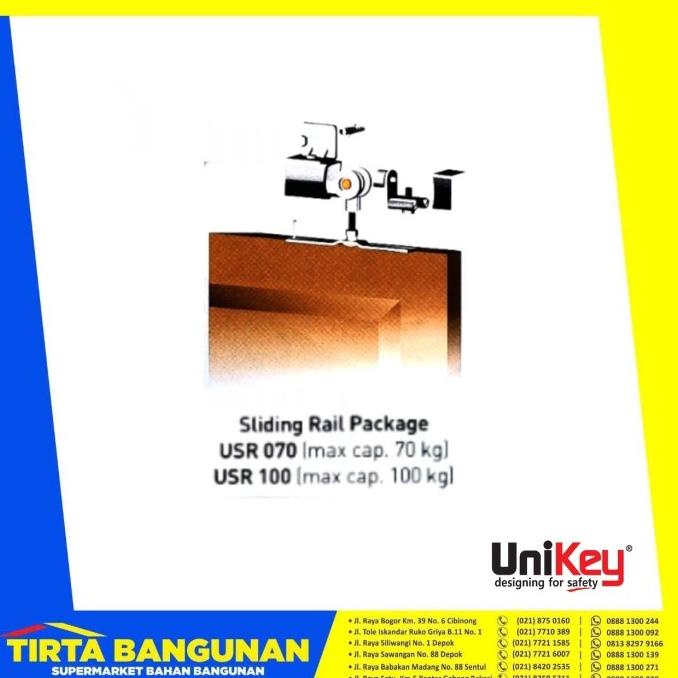 Unikey Usr-070 Sliding Rail/ Rel Pintu Dorong