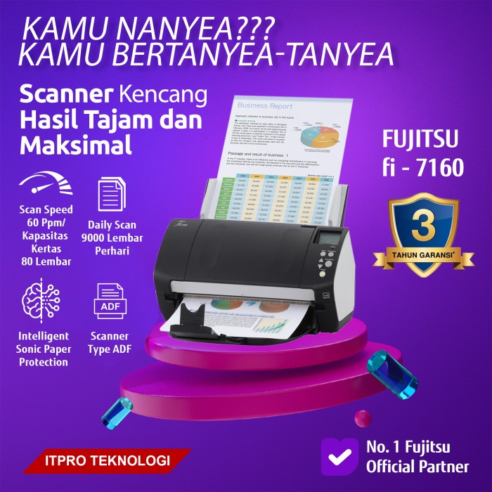 Terlaris Fujitsu Fi 7160 Scanner