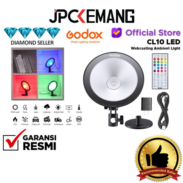 Quality Best Godox Cl10 Led Rgb Webcasting Ambient Light Godox Cl 10 Garansi Resmi