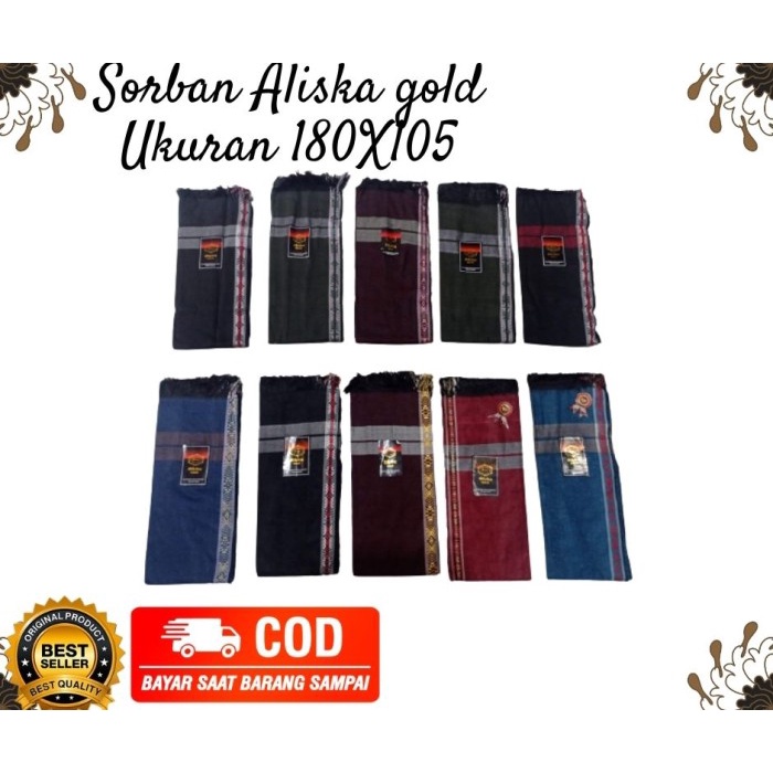 Bestseller Sorban Aliska Gold Sorban Panjang Jumbo Super Tebalsorban Tenun Aliska