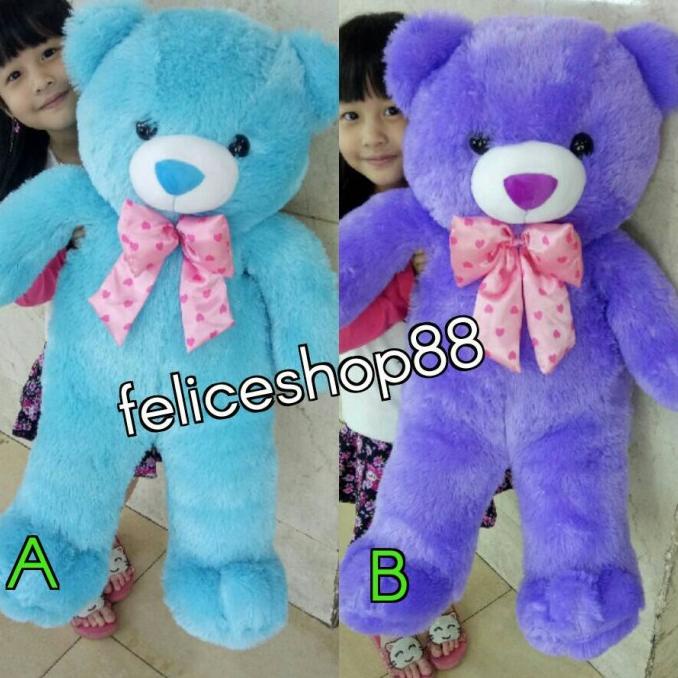 boneka beruang teddy bear hijau biru ungu besar
