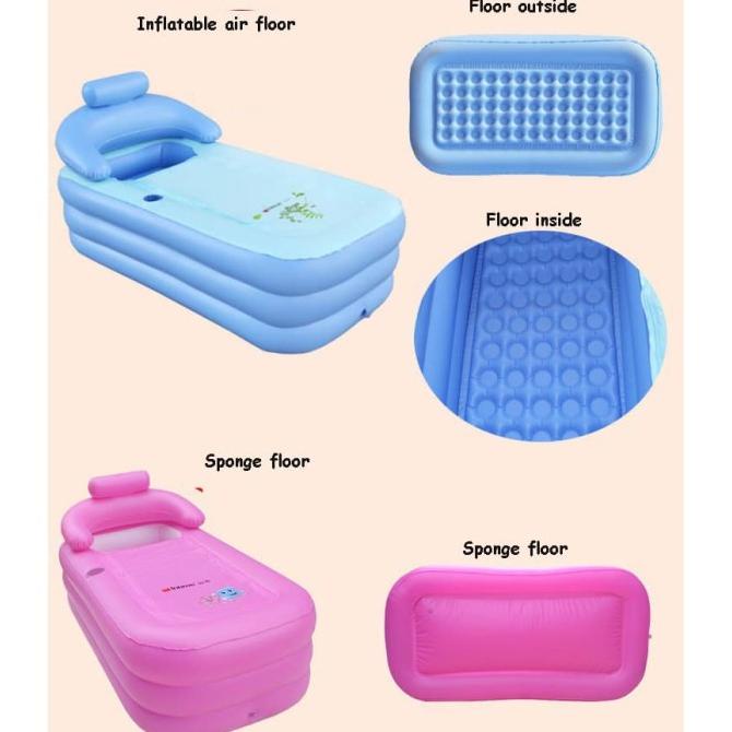 Kolam Spa Portable Bathtub Plastik Dewasa Inflatable + Pompa Listrik