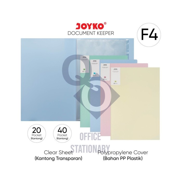 

Bestseller Document Keeper Clear Holder Map File / Folder Joyko Dk F4 Pastel