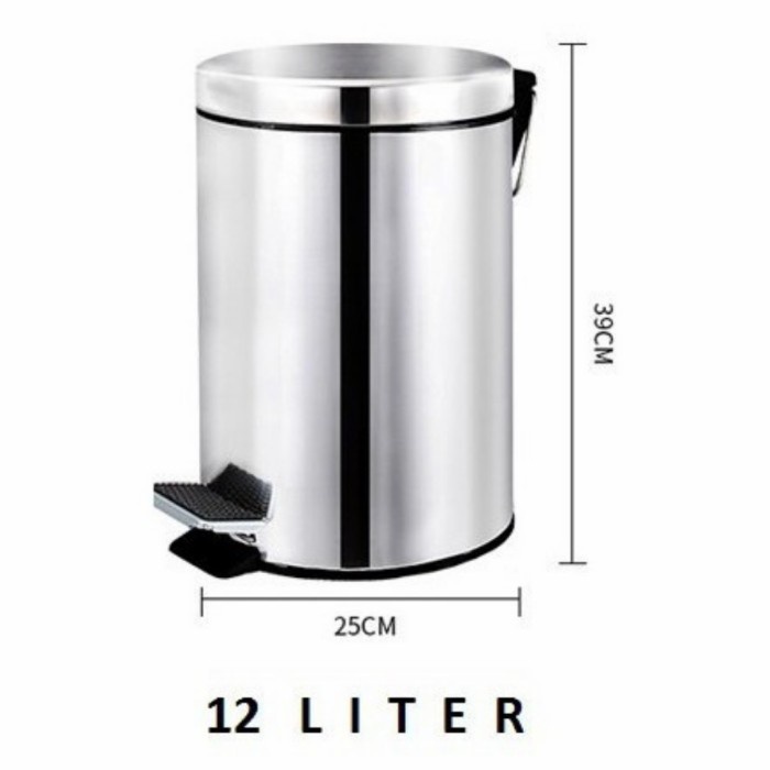 Terlaris Tempat Sampah Stainless 12 Liter / Tong Sampah Injak Stainless 5 Liter