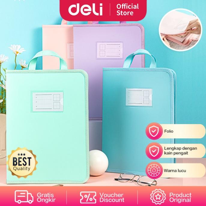 

Deli Zip Bag / Map Tas Folder Retsleting Ukuran Folio Lucu 63246