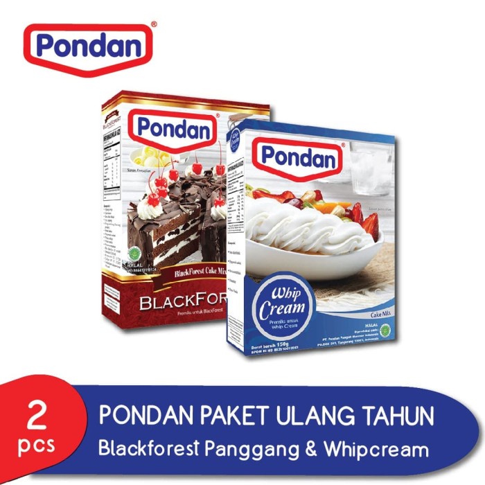

Best Seller Pondan Paket Ulang Tahun Blackforest Panggang 418G & Whipcream 150G