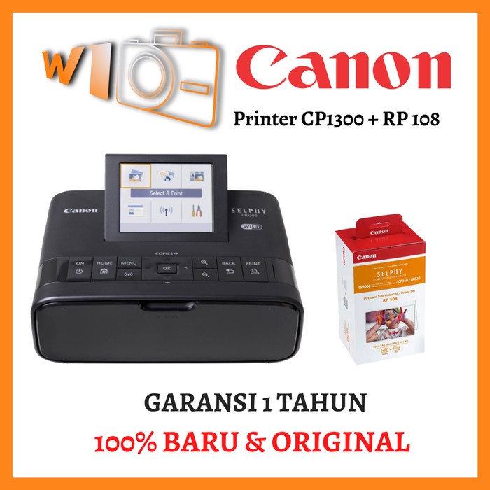 Terlaris Printer Canon Selphy Cp1300 + Paper Canon Rp1080